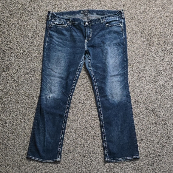 Silver Jeans Women's Dark Blue Straight Leg Jeans - Picture 1 of 11